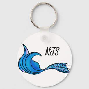 Blue Mermaid Tail on keychain