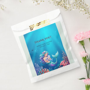 Blue Mermaid Under the Sea Baby Shower Favour Bags