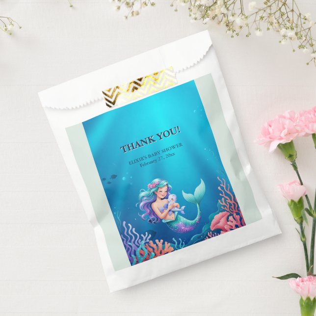 Blue Mermaid Under the Sea Baby Shower Favour Bags (Sealed)