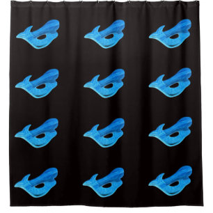 blue mermaids swimming pattern shower curtain