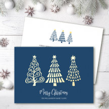 Blue Merry Christmas Trees Script Name Real Gold