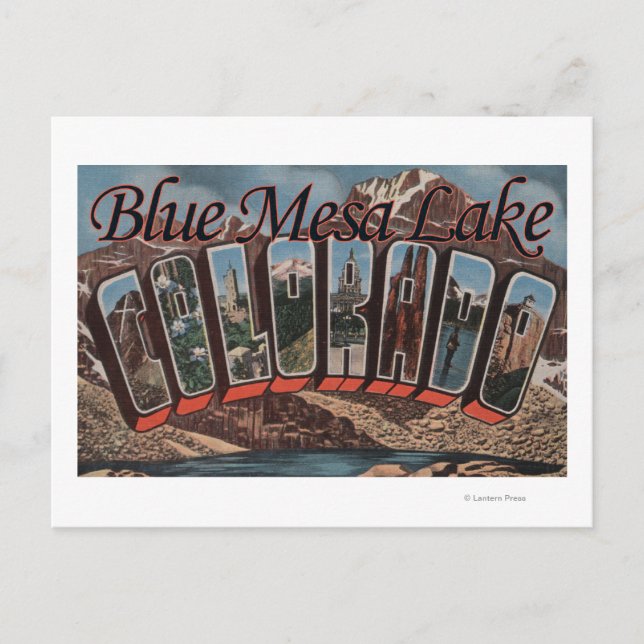 Blue Mesa Lake, Colorado - Large Letter Scenes Postcard (Front)