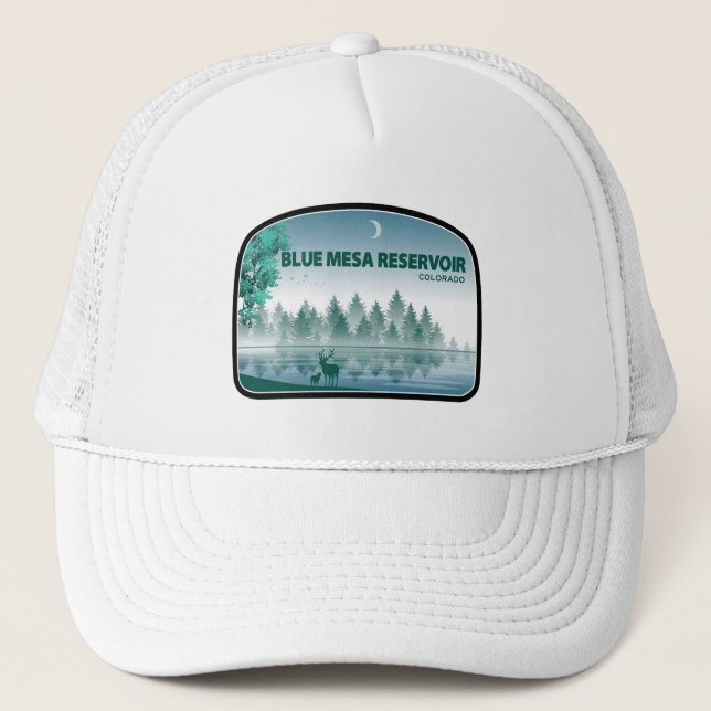 Blue Mesa Reservoir Colorado Deer Trucker Hat (Front)