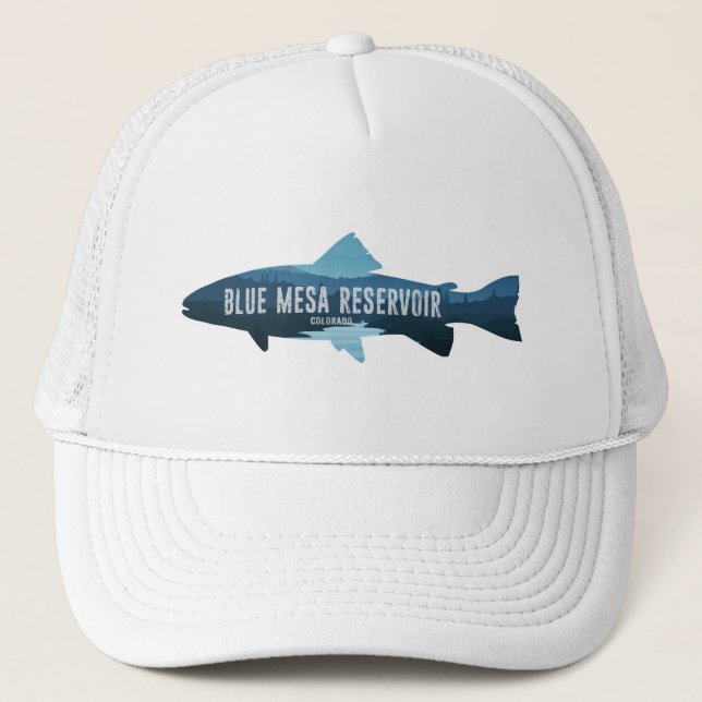 Blue Mesa Reservoir Colorado Fish Trucker Hat (Front)