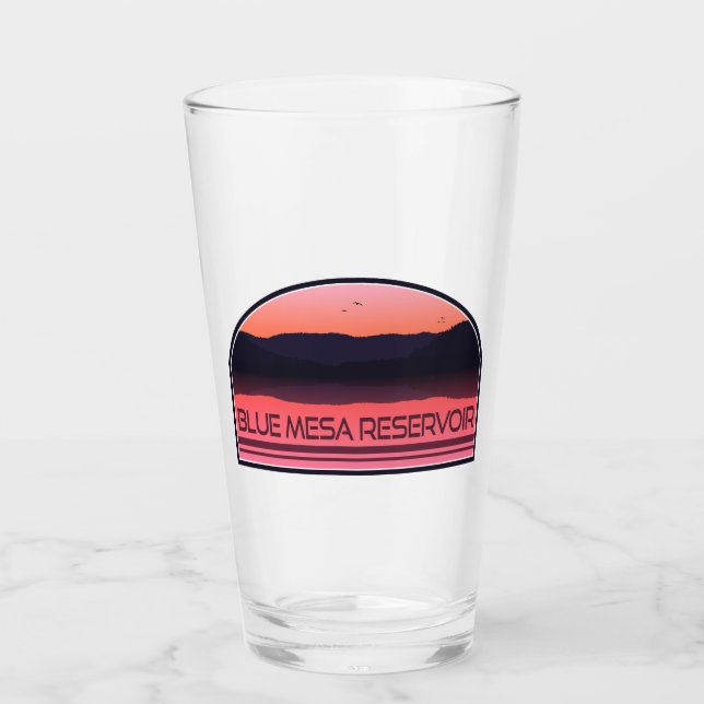 Blue Mesa Reservoir Colorado Red Sunrise Glass (Front)