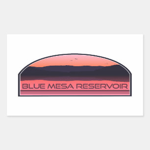 Blue Mesa Reservoir Colorado Red Sunrise Rectangular Sticker