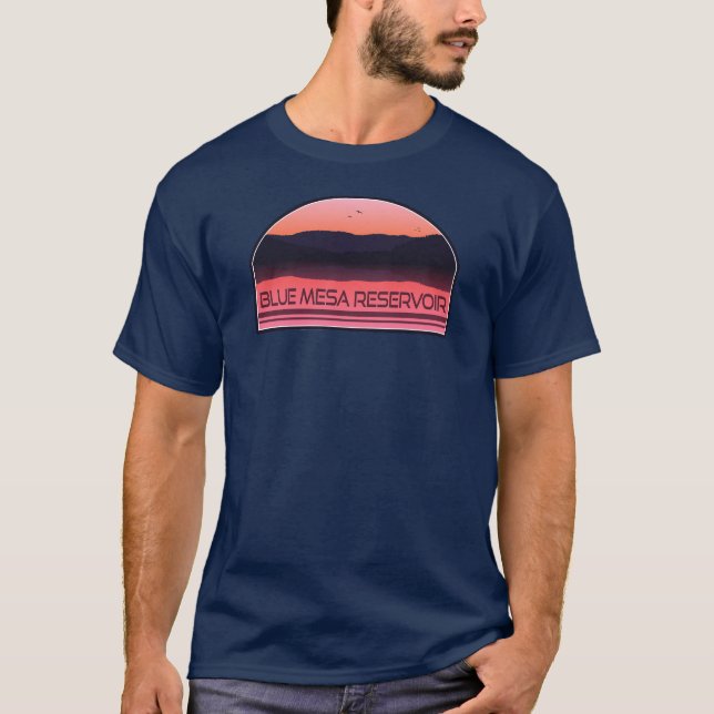 Blue Mesa Reservoir Colorado Red Sunrise T-Shirt (Front)