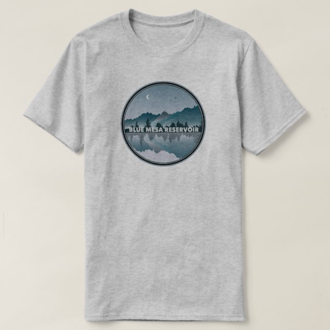 Blue Mesa Reservoir Colorado Reflection T-Shirt (Design Front)