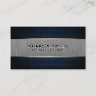 Blue Mesh   Metallic Brushed Banner Business Card