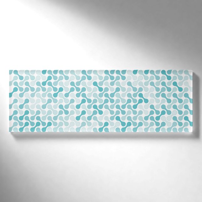 Blue metaball pattern name tag (Front)