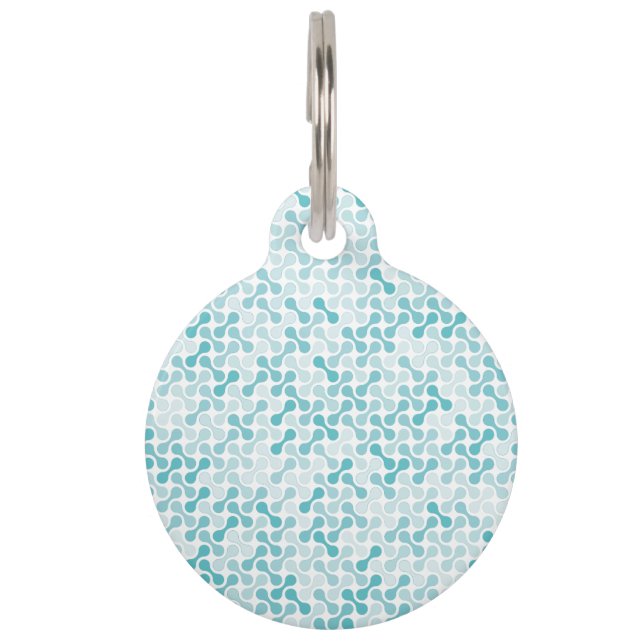 Blue metaball pattern pet tag (Front)