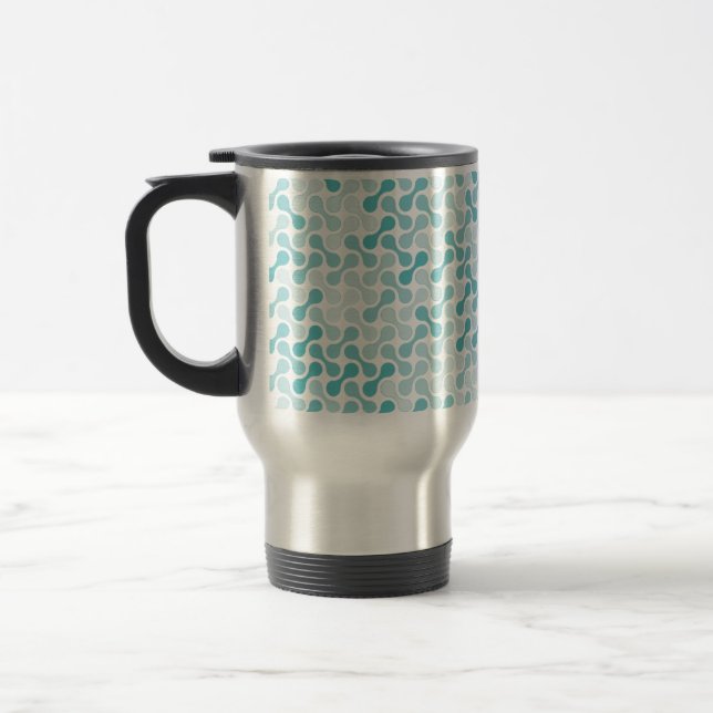 Blue metaball pattern travel mug (Left)