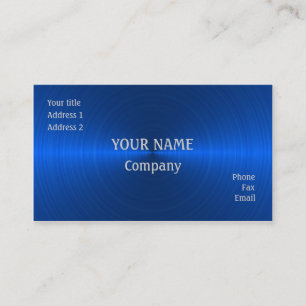 Blue metal business card