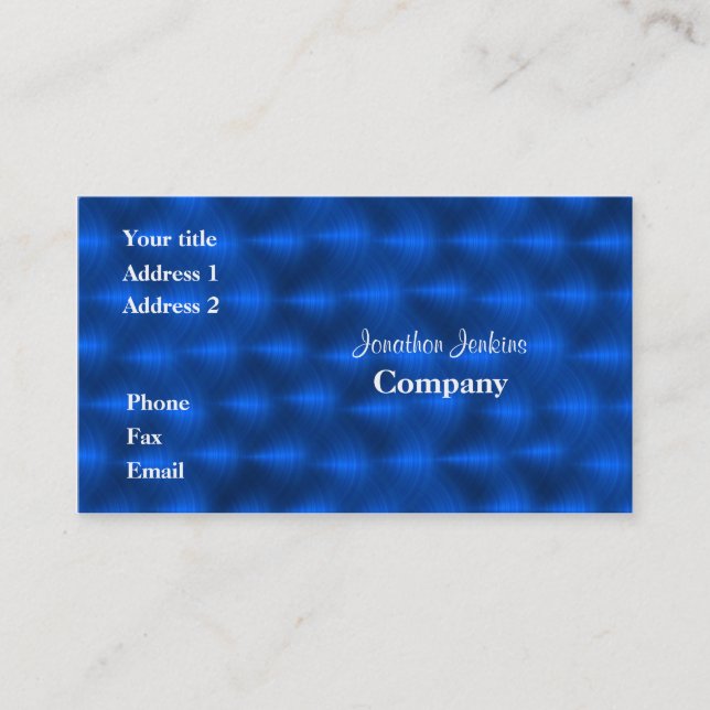 Blue metal business card (Front)