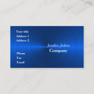 Blue metal business card