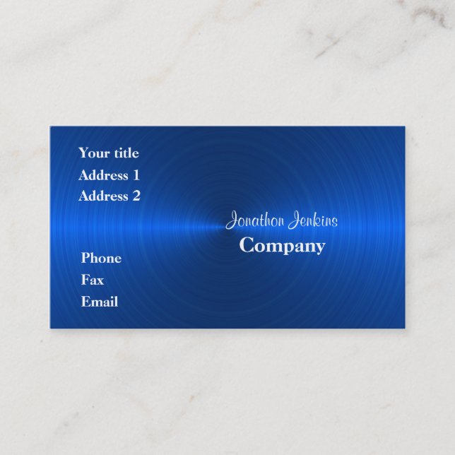Blue metal business card (Front)