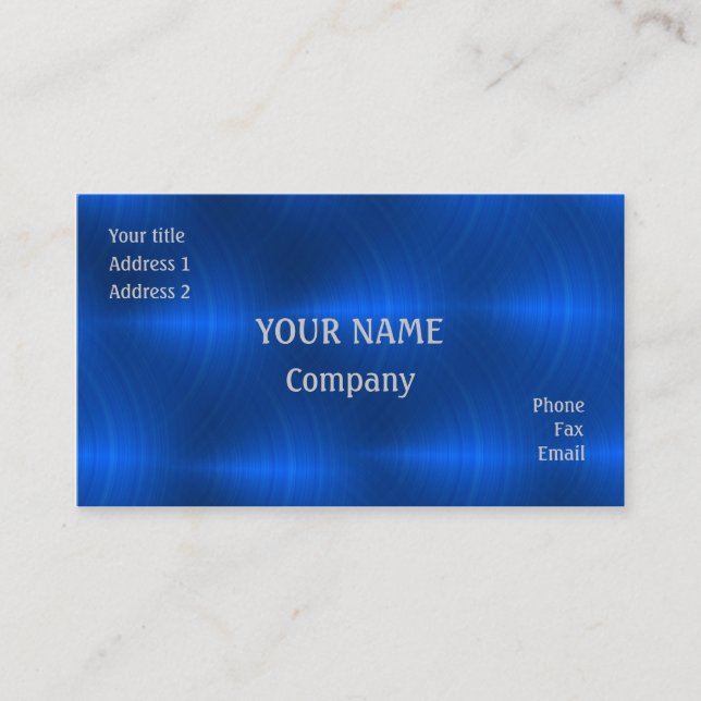 Blue metal business card (Front)