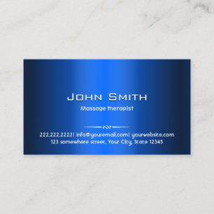 Blue Metal Massage therapist Business Card