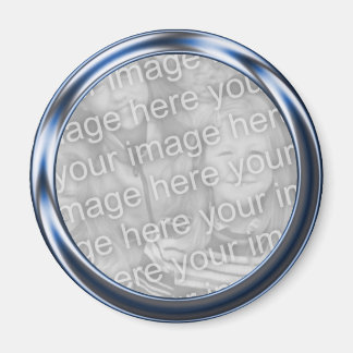Blue Metal Photo Frame Magnet