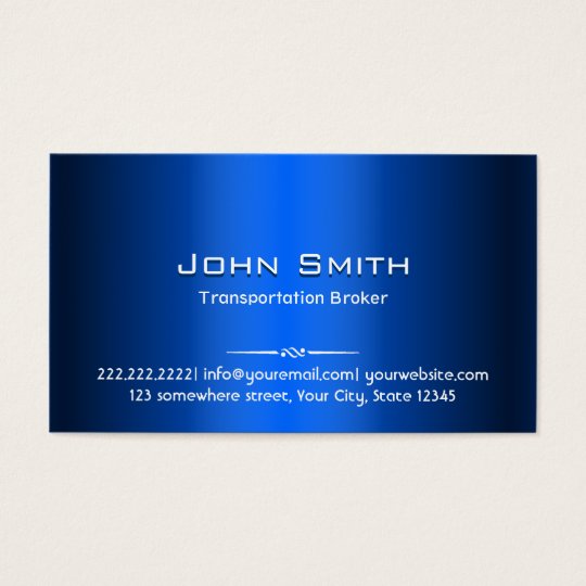 Blue Metal Transportation Broker Business Card