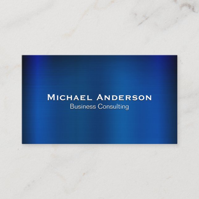 Blue Metallic Business Card (Front)