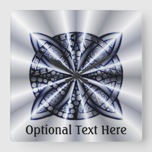 Blue Metallic Celtic Knot Original Art Square Wall Clock