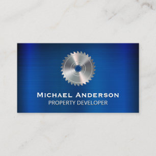 Blue Metallic   Circular Saw Business Card