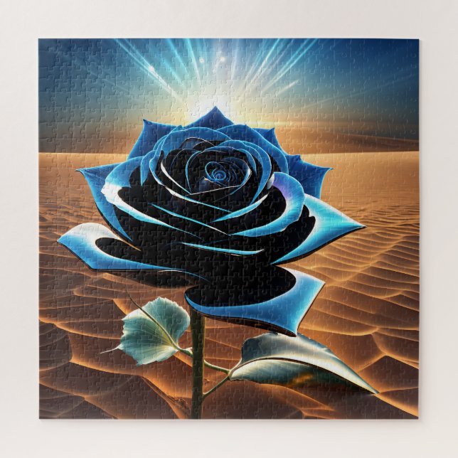 Blue Metallic Desert Rose Jigsaw Puzzle (Vertical)