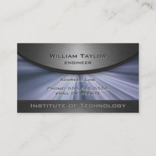 Blue Metallic Elegance with QR code Business Card
