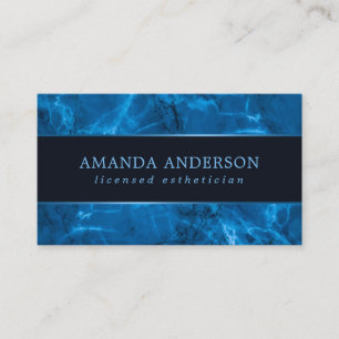Blue Metallic Frame and Marble   Business Card