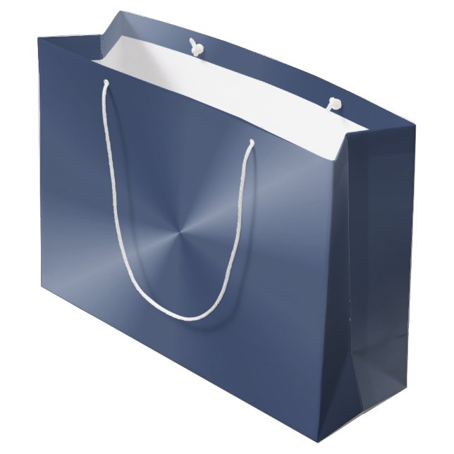 Blue Metallic Gift Bag (Back Angled)