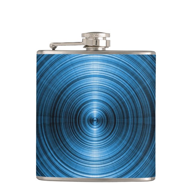 Blue Metallic Hip Flask (Front)