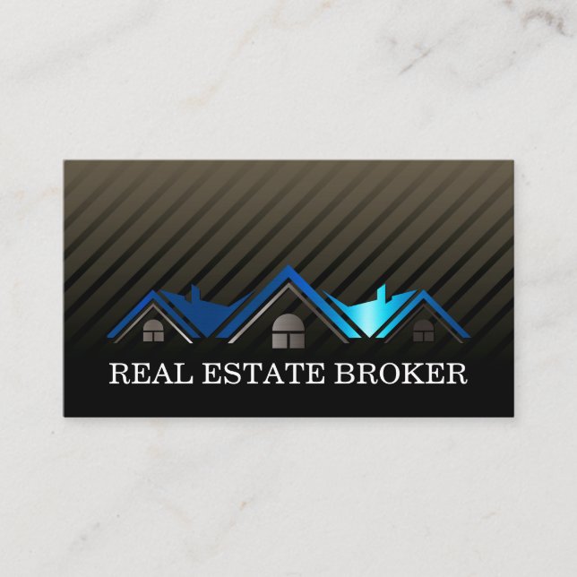 Blue Metallic Roof | Properties business card (Front)