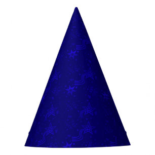 Blue Metallic Stars-PAPER PARTY HATS