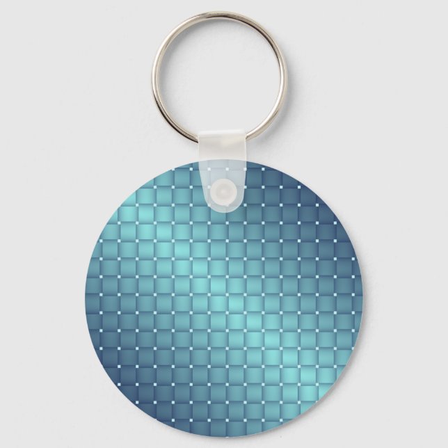 Blue Metallic Tiles Christmas decor Key Ring (Front)