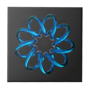 Blue Metallic Torus Knot Tile