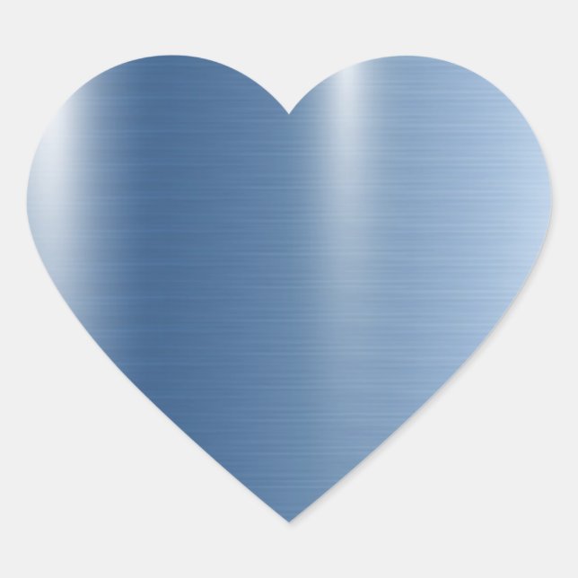 Blue Metallic Wedding Baby Shower Birthday Heart Heart Sticker (Front)