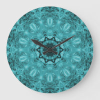 Blue Metaphysical Abstract Art Round Wall Clock