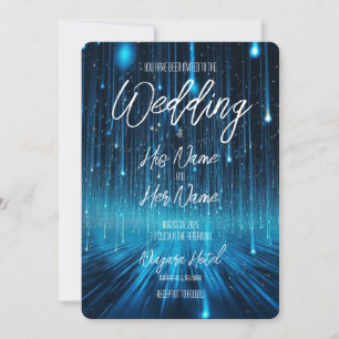 Blue Meteor Shower Landscape Invitation