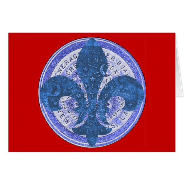 Blue Metre Lid with Fleur De Lis (Front Horizontal)