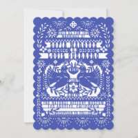 Blue Mexican Fantail Doves Papel Picado Wedding