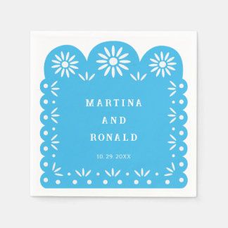 Blue MEXICAN PAPEL PICADO Napkin