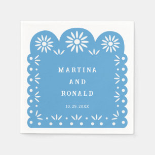Blue MEXICAN PAPEL PICADO Napkin