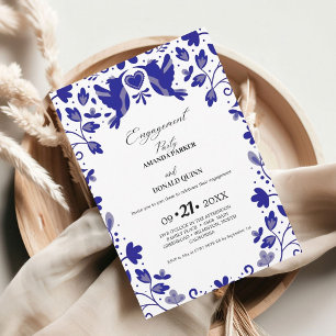 Blue Mexican Talavera  Engagement Party Invitation