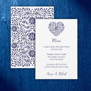 Blue Mexican Talavera Heart Announcement