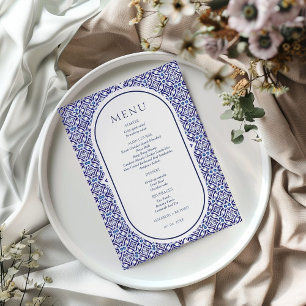 Blue Mexican Talavera Spanish Wedding  Menu