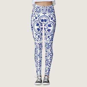 Blue Mexican Tile Leggings