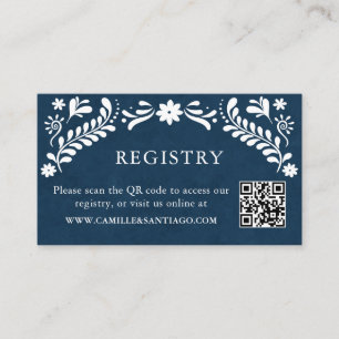 Blue Mexican Wedding Registry Enclosure Card