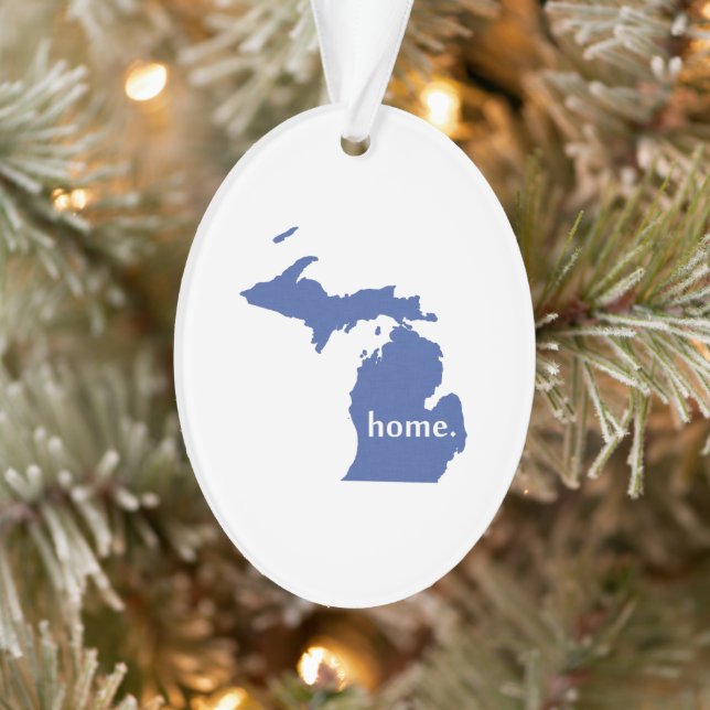 Blue Michigan Home Christmas Ornament (Tree)