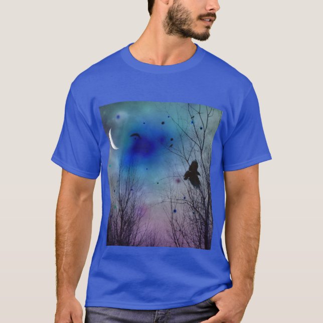 Blue Midnight Crow T-Shirt (Front)